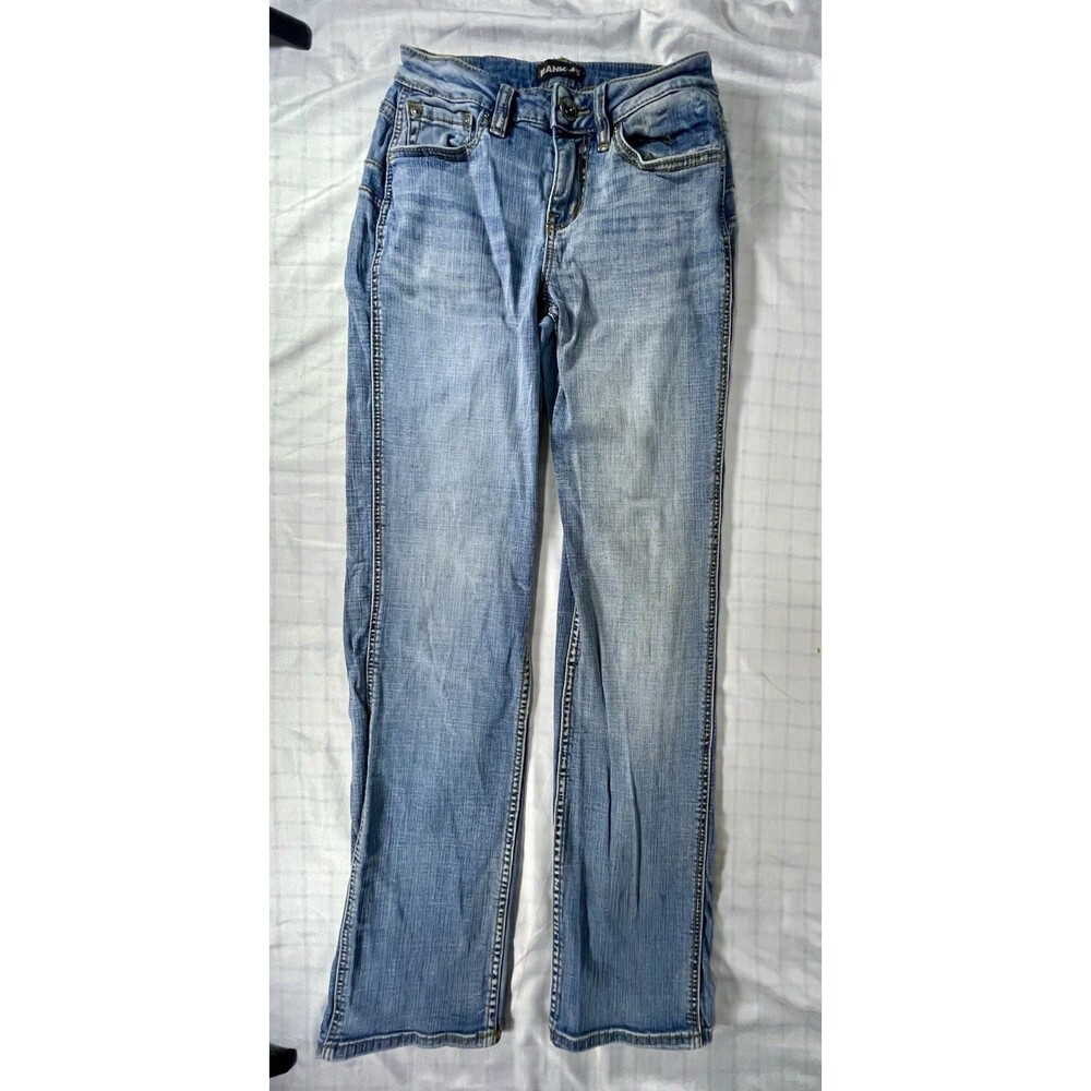 Rank 45 Women's Bootcut Jeans Size 27x32 Medium Wash Stretch Blue Denim Regular